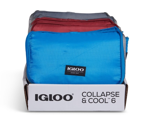 IGLOO-Collapse & Cool 6 Can Solid Assortment - Blue/Black  DISC