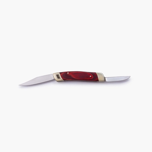 Double Blade Folding Pocket knife Red Wood