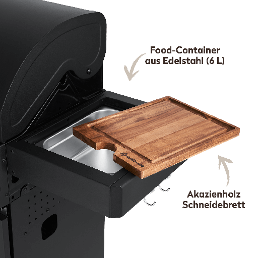 Burnhard Big FRED - 4-Burner Gas Grill Deluxe Black Edition - Series 3 with Cast Iron Grate