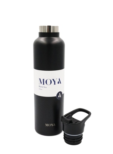 Moya - "Black Sea" 700ml Insulated Sustainable Water Bottle Pastel Lilac Spout Lid