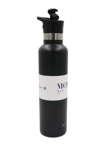 Moya - "Black Sea" 700ml Insulated Sustainable Water Bottle Montezuma Hills Spout Lid