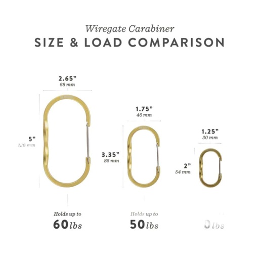 BareBones - Wiregate Carabiner Medium 2pc - Gold