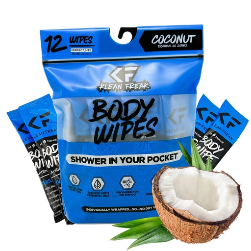 Klean Freak - Body Wipes - Dozen Pack - Coconut