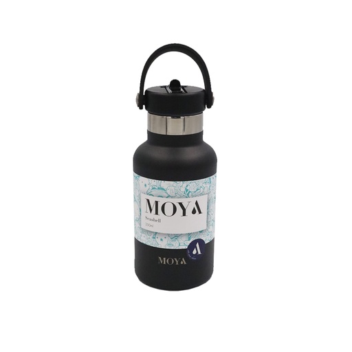 Moya "Seashell" 350ml Insulated Sustainable Water Bottle Black