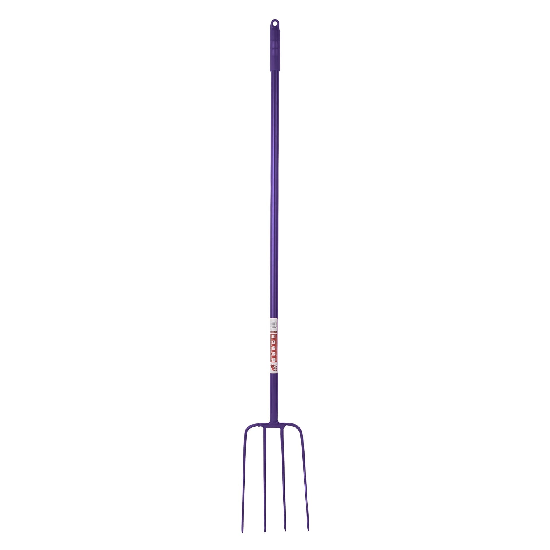 Red  Gorilla - 4 Prong Manure Fork Straight Handle - Purple (48” Straight Handle)
