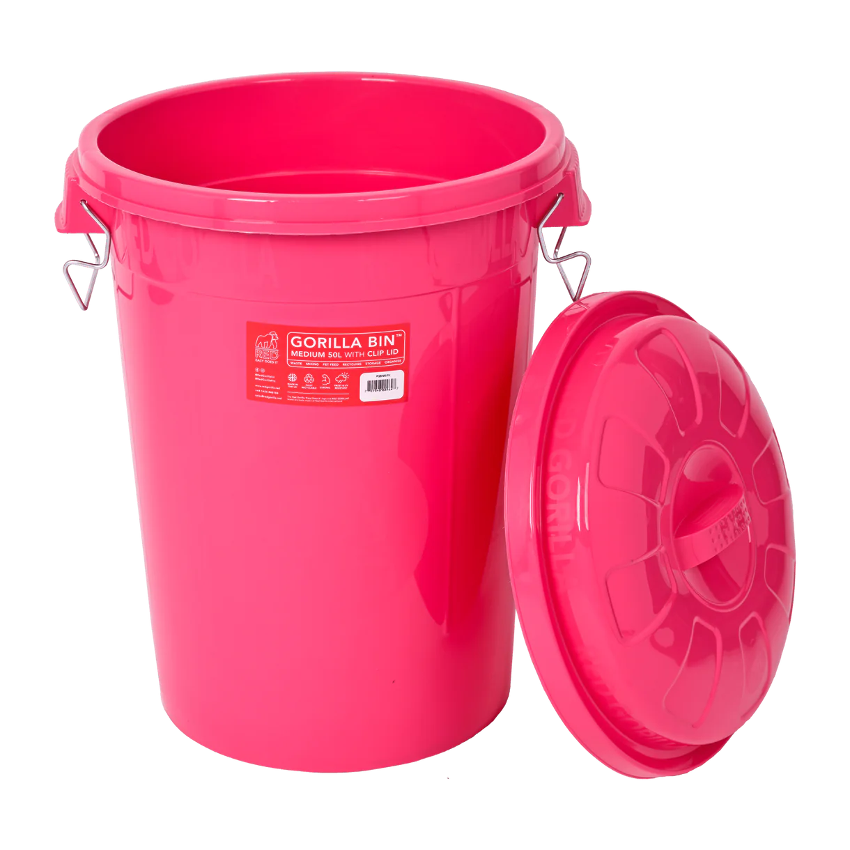 Red Gorilla - 50L Bin with Lid Pink