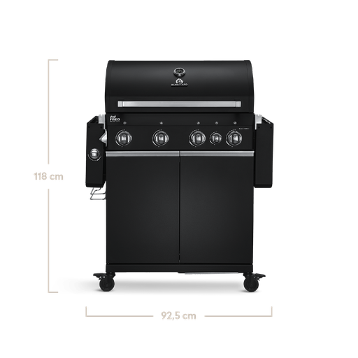 Burnhard Big FRED - 4-Burner Gas Grill Deluxe Black Edition - Series 3 with Cast Iron Grate