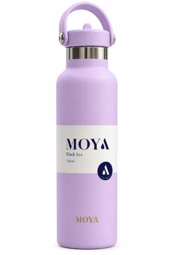 Moya - "Black Sea" 700ml Insulated Sustainable Water Bottle Pastel Lilac